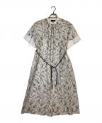 TOMORROW LAND collectionトゥモローランドコレクション）の古着「バルーンエンブロイダリー スタンドカラーワンピース」｜ホワイト