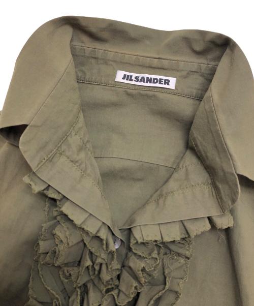JIL SANDER（ジルサンダー）JIL SANDER (ジルサンダー) フリルワンピース カーキ サイズ:36の古着・服飾アイテム