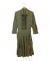 JIL SANDER（ジルサンダー）の古着「フリルワンピース」｜カーキ