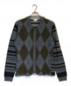 DIESELディーゼル）の古着「アーガイルジップカーディガン/Y2K」｜ブルー