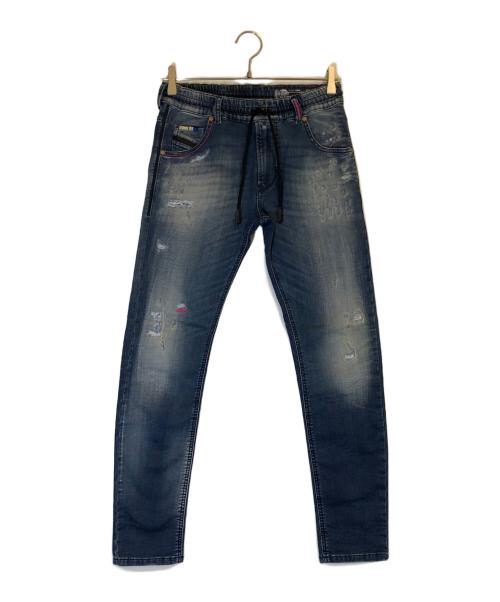 DIESEL（ディーゼル）DIESEL (ディーゼル) ダメージ加工ジョグジーンズ インディゴ サイズ:23の古着・服飾アイテム