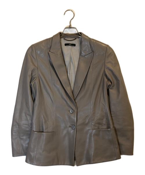 BOSS HUGO BOSS（ボス ヒューゴボス）BOSS HUGO BOSS (ボス ヒューゴボス) ラムレザーテーラードジャケット グレー サイズ:38の古着・服飾アイテム