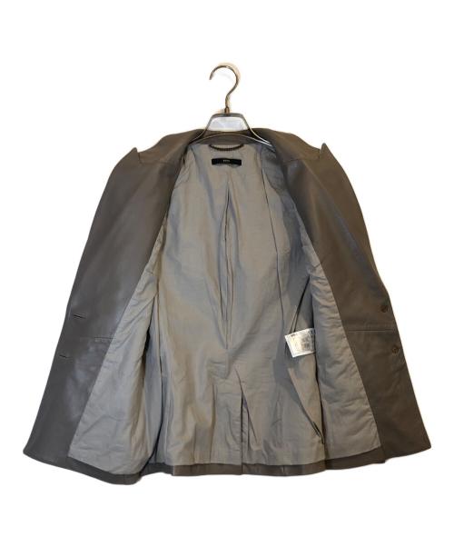 BOSS HUGO BOSS（ボス ヒューゴボス）BOSS HUGO BOSS (ボス ヒューゴボス) ラムレザーテーラードジャケット グレー サイズ:38の古着・服飾アイテム