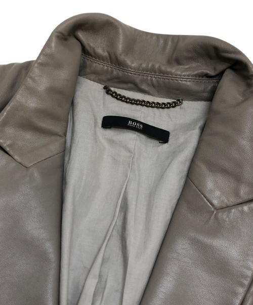 BOSS HUGO BOSS（ボス ヒューゴボス）BOSS HUGO BOSS (ボス ヒューゴボス) ラムレザーテーラードジャケット グレー サイズ:38の古着・服飾アイテム