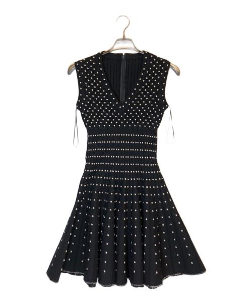 ALAIA（アライア）ALAIA (アライア) ドット柄ニットワンピース ブラック サイズ:38の古着・服飾アイテム