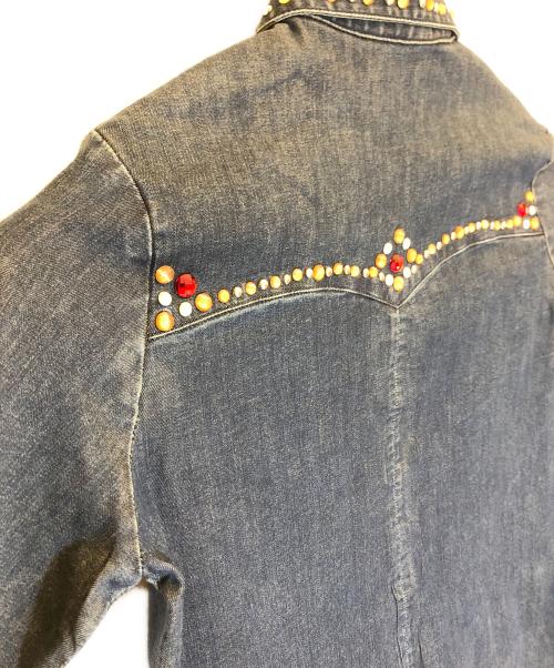DSQUARED2（ディースクエアード）DSQUARED2 (ディースクエアード) スタッズデニムシャツ インディゴ サイズ:12Yの古着・服飾アイテム