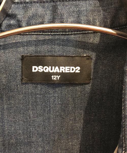 DSQUARED2（ディースクエアード）DSQUARED2 (ディースクエアード) スタッズデニムシャツ インディゴ サイズ:12Yの古着・服飾アイテム