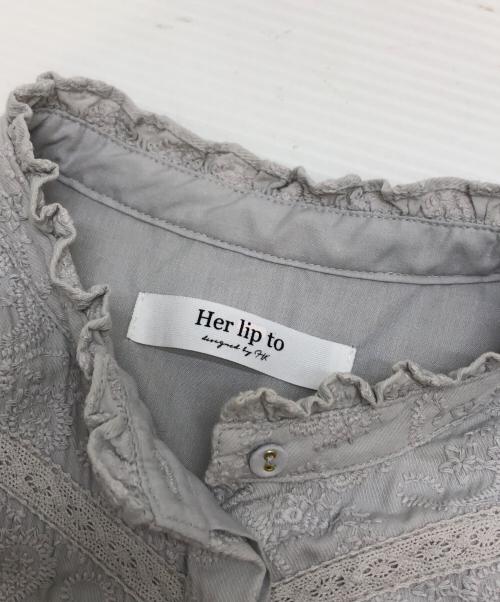 HER LIP TO（ハーリップトゥ）Her lip to (ハーリップトゥ) Paisley Cotton Lace Long Dress グレー サイズ:Mの古着・服飾アイテム