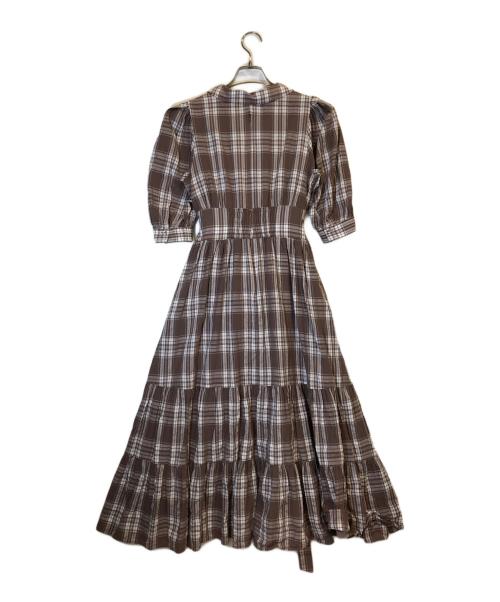 HER LIP TO（ハーリップトゥ）Her lip to (ハーリップトゥ) Bergamo Plaid Tiered Long Dress ブラウン サイズ:Mの古着・服飾アイテム