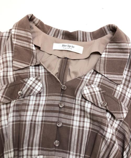 HER LIP TO（ハーリップトゥ）Her lip to (ハーリップトゥ) Bergamo Plaid Tiered Long Dress ブラウン サイズ:Mの古着・服飾アイテム