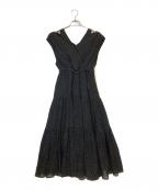 HER LIP TOハーリップトゥ）の古着「Tiered Polka-Dot Long Dress」｜ブラック