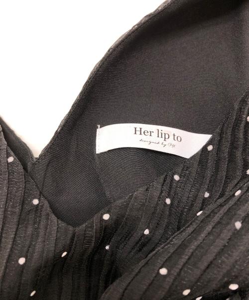 HER LIP TO（ハーリップトゥ）Her lip to (ハーリップトゥ) Tiered Polka-Dot Long Dress ブラック サイズ:Mの古着・服飾アイテム