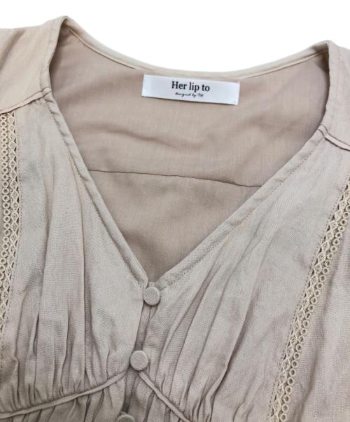 HER LIP TO（ハーリップトゥ）Her lip to (ハーリップトゥ) Time After Time Scalloped Dress アイボリー サイズ:Mの古着・服飾アイテム