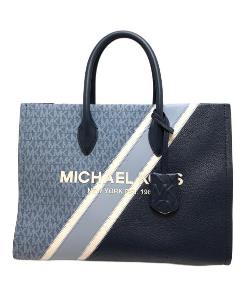 MICHAEL KORS（マイケル・コース）MICHAEL KORS (マイケルコース) MIRELLA EW トート ミディアム バッグ ブルーの古着・服飾アイテム