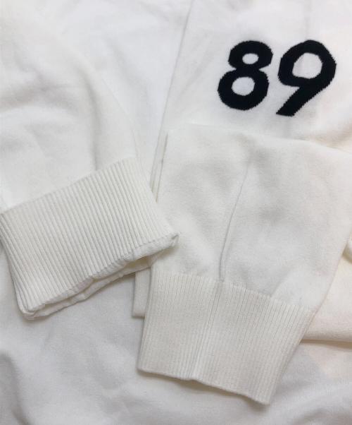 PEARLY GATES（パーリーゲイツ）PEARLY GATES (パーリーゲイツ) ハイブリッドコットンクルーネックニットプルオーバー ホワイト サイズ:6の古着・服飾アイテム