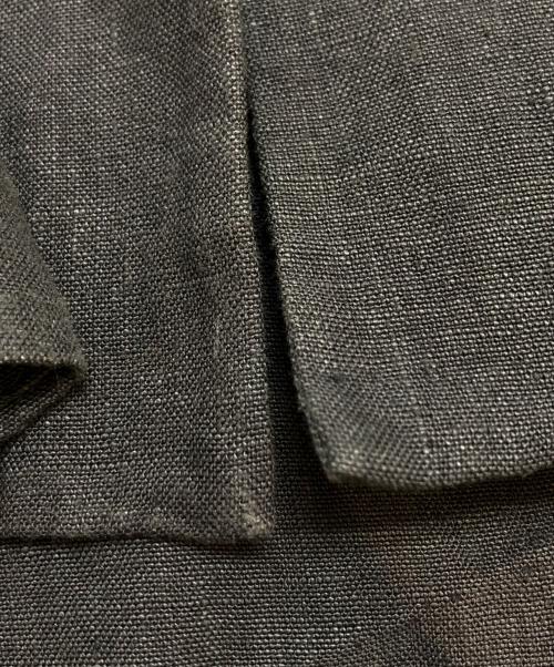 DUSAN Black（ドゥシャン ブラック）DUSAN Black (ドゥシャン ブラック) リネンジャケット グレー サイズ:Mの古着・服飾アイテム