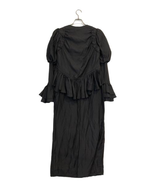 AKTE（アクテ）AKTE (アクテ) フリルブラウスワンピース ブラック サイズ:F 未使用品の古着・服飾アイテム