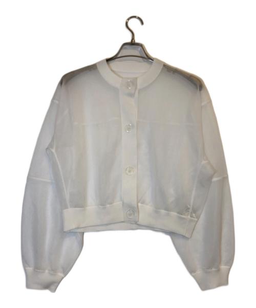 Adam et Rope（アダム エ ロペ）Adam et Rope (アダム エ ロペ) シアークロップドカーディガン ホワイト サイズ:Freeの古着・服飾アイテム