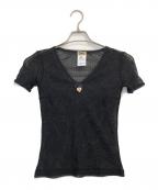 D&Gディーアンドジー）の古着「チャーム付きメッシュニット」｜ブラック