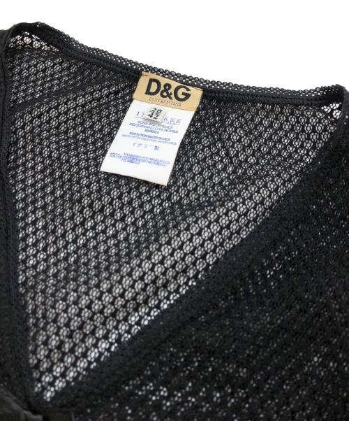 D&G（ディーアンドジー）D&G (ディーアンドジー) チャーム付きメッシュニット ブラック サイズ:28の古着・服飾アイテム