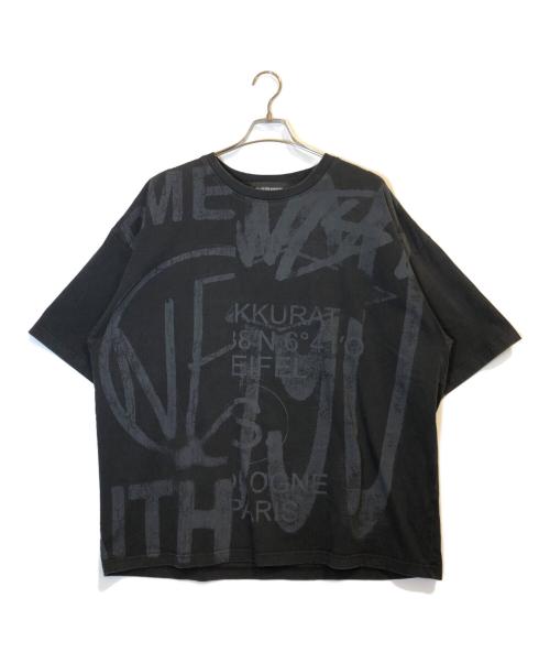 -（-）- (-) プリントTシャツ ブラック サイズ:XLの古着・服飾アイテム