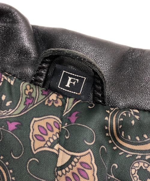 NO BRAND（ノーブランド）NO BRAND (ノーブランド) ペイズリー裏地ラムレザージャケット ブラック サイズ:FREEの古着・服飾アイテム