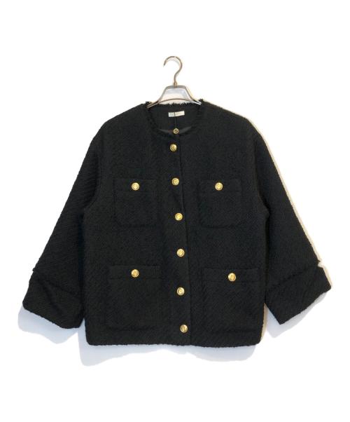 Loungedress（ラウンジドレス）Loungedress (ラウンジドレス) ツイードジャケット ブラック サイズ:FREE 未使用品の古着・服飾アイテム