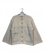 Curensologyカレンソロジー）の古着「レリーフジャガードカーディガン」｜アイボリー