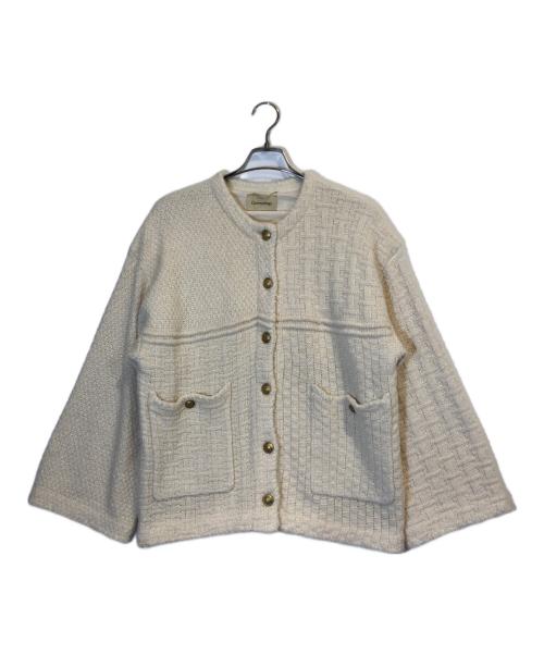 Curensology（カレンソロジー）Curensology (カレンソロジー) レリーフジャガードカーディガン アイボリー サイズ:FREEの古着・服飾アイテム