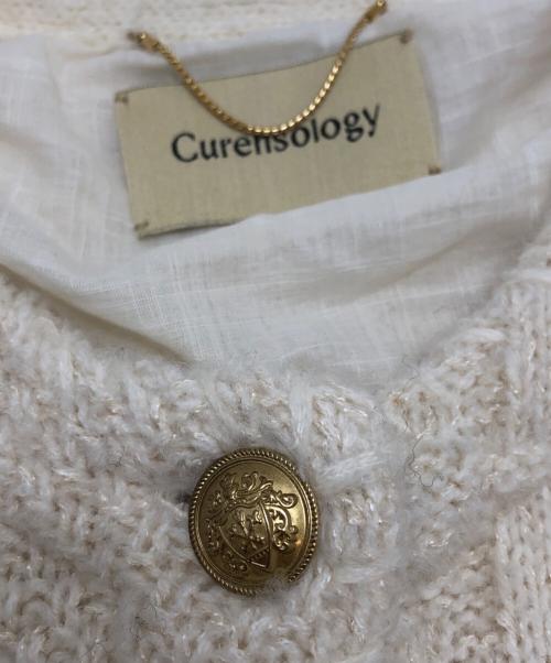 Curensology（カレンソロジー）Curensology (カレンソロジー) レリーフジャガードカーディガン アイボリー サイズ:FREEの古着・服飾アイテム