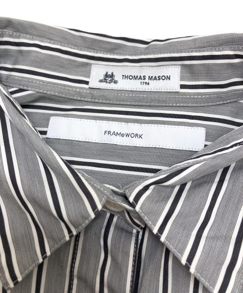 FRAMeWORK（フレームワーク）FRAMeWORK (フレームワーク) ストライプシャツ グレー サイズ:表記なしの古着・服飾アイテム