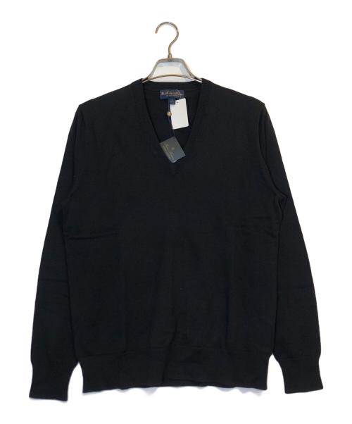 BROOKS BROTHERS（ブルックスブラザーズ）BROOKS BROTHERS (ブルックスブラザーズ) スーピマコットン Vネックセーター ブラック サイズ:S 未使用品の古着・服飾アイテム