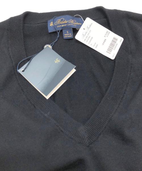 BROOKS BROTHERS（ブルックスブラザーズ）BROOKS BROTHERS (ブルックスブラザーズ) スーピマコットン Vネックセーター ブラック サイズ:S 未使用品の古着・服飾アイテム