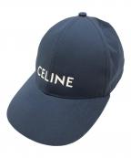 CELINEセリーヌ）の古着「ロゴ刺繍ベースボールキャップ」｜ネイビー