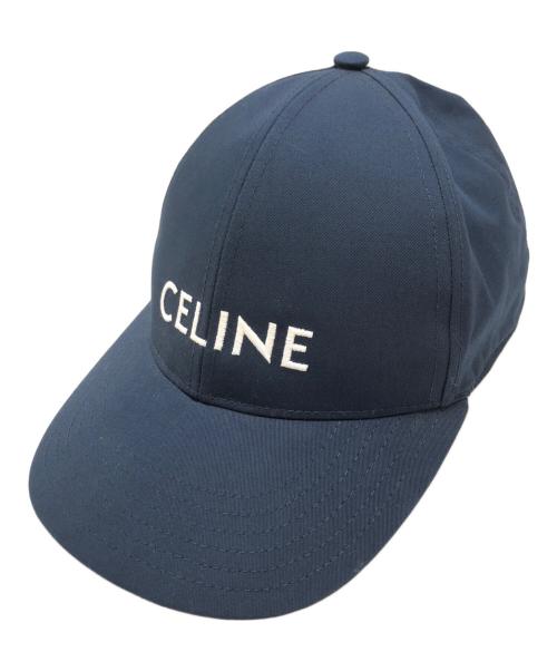 CELINE（セリーヌ）CELINE (セリーヌ) ロゴ刺繍ベースボールキャップ ネイビー サイズ:表記なしの古着・服飾アイテム
