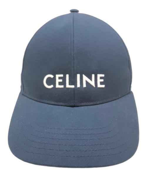 CELINE（セリーヌ）CELINE (セリーヌ) ロゴ刺繍ベースボールキャップ ネイビー サイズ:表記なしの古着・服飾アイテム