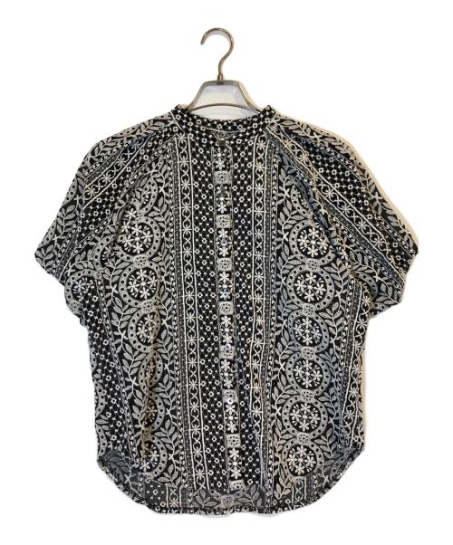 SHIPS（シップス）SHIPS (シップス) レースバルーン袖ブラウス ブラック サイズ:Sの古着・服飾アイテム