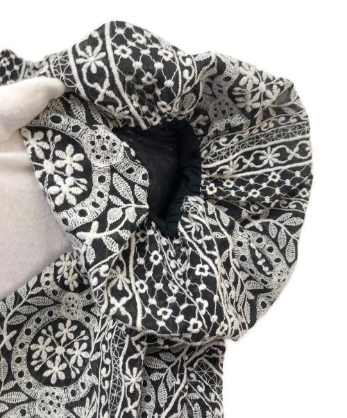 SHIPS（シップス）SHIPS (シップス) レースバルーン袖ブラウス ブラック サイズ:Sの古着・服飾アイテム