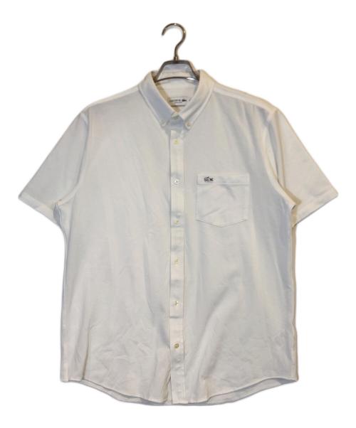 LACOSTE（ラコステ）LACOSTE (ラコステ) クールマックスブレンド鹿の子地半袖シャツ ホワイト サイズ:M~Lの古着・服飾アイテム