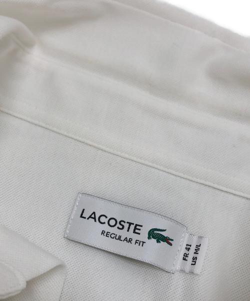 LACOSTE（ラコステ）LACOSTE (ラコステ) クールマックスブレンド鹿の子地半袖シャツ ホワイト サイズ:M~Lの古着・服飾アイテム