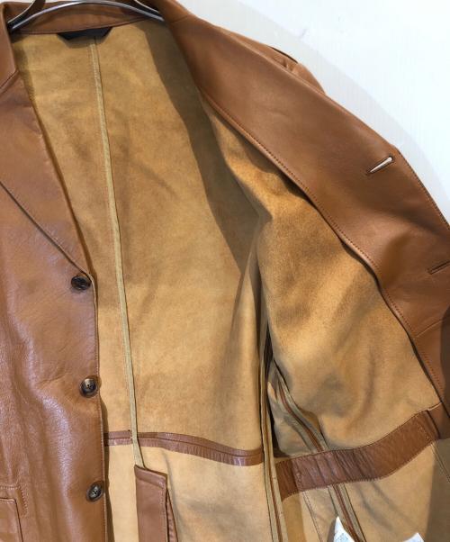 Paul Smith London（ポールスミスロンドン）Paul Smith London (ポールスミスロンドン) レザーテーラードジャケット ブラウン サイズ:Lの古着・服飾アイテム