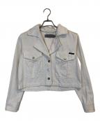 Calvin Klein Jeansカルバンクラインジーンズ）の古着「クラッシュデニムジャケット」｜ホワイト