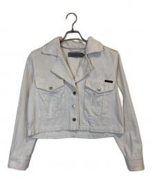 Calvin Klein Jeans（カルバンクラインジーンズ）の古着「クラッシュデニムジャケット」｜ホワイト