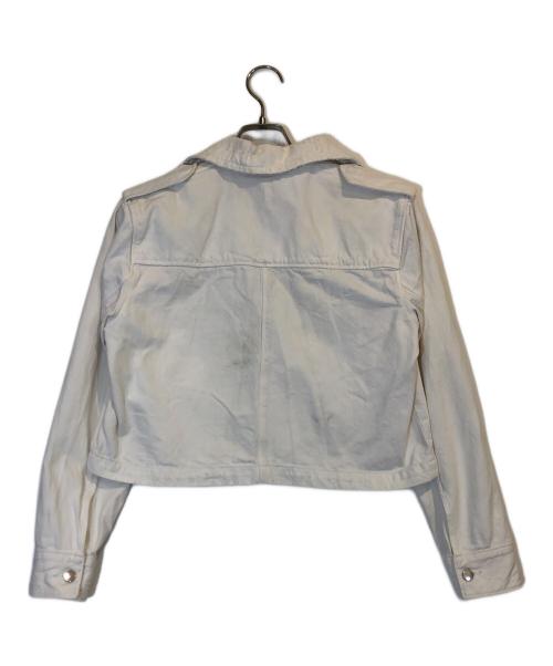 Calvin Klein Jeans（カルバンクラインジーンズ）Calvin Klein Jeans (カルバンクラインジーンズ) クラッシュデニムジャケット ホワイト サイズ:Sの古着・服飾アイテム
