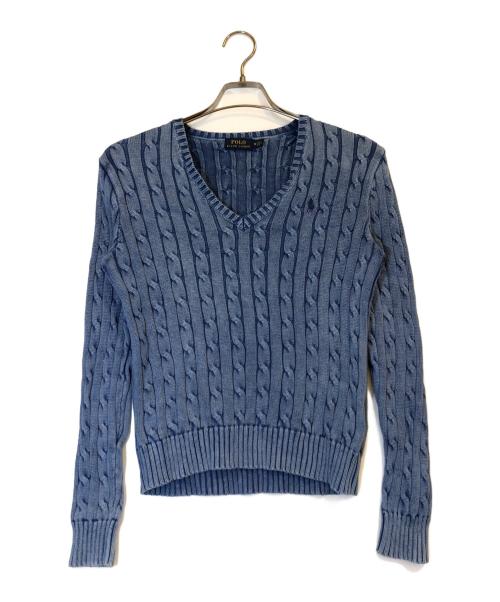 POLO RALPH LAUREN（ポロ・ラルフローレン）POLO RALPH LAUREN (ポロ・ラルフローレン) ケーブルニット ブルー サイズ:Mの古着・服飾アイテム