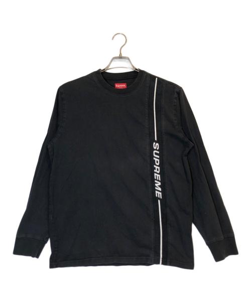 SUPREME（シュプリーム）Supreme (シュプリーム) Vertical Logo Stripe L/S Top ブラック サイズ:Mの古着・服飾アイテム