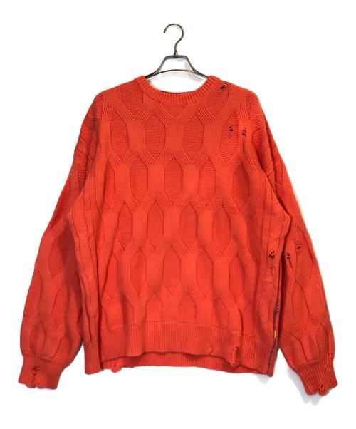 UNION（ユニオン）UNION (ユニオン) ケーブルニット オレンジ サイズ:2の古着・服飾アイテム