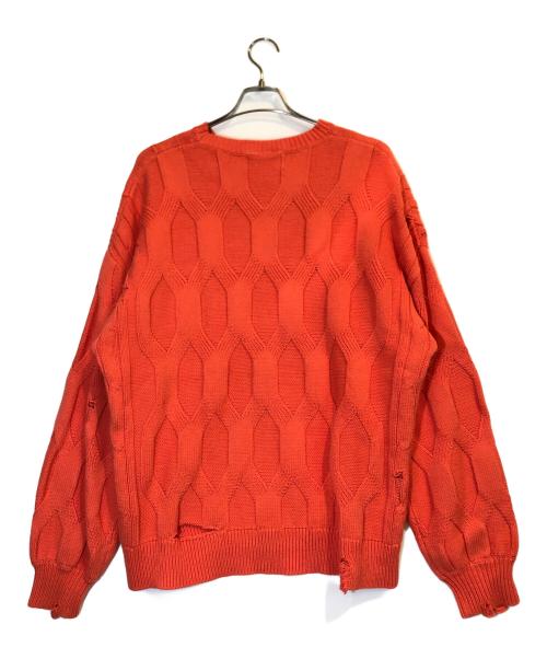 UNION（ユニオン）UNION (ユニオン) ケーブルニット オレンジ サイズ:2の古着・服飾アイテム