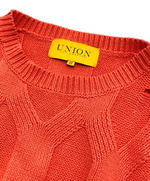 UNION（ユニオン）UNION (ユニオン) ケーブルニット オレンジ サイズ:2の古着・服飾アイテム