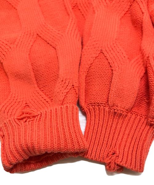 UNION（ユニオン）UNION (ユニオン) ケーブルニット オレンジ サイズ:2の古着・服飾アイテム